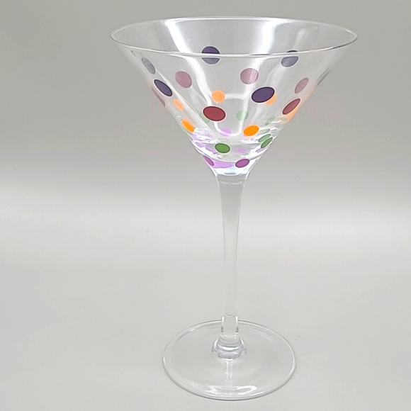Pampered Chef Martini Glasses, Set of 2, Polka Dot Retired Design - Picture 2 of 4